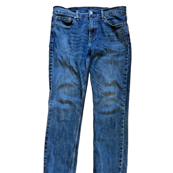 Levi's 511 Dark Blue Washed Denim Slim Fit Men's Jeans 33x32 - Picture 1 of 4